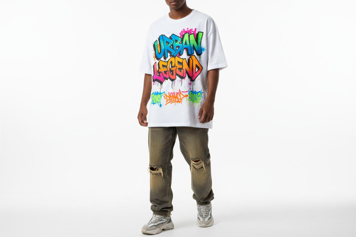 LETRAS GRAFFITIS SOBRE CAMISETAS OVERSIDES